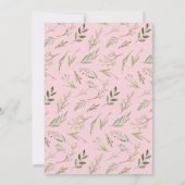  Roze Floral Boho Teddy Bear Baby shower Kaart (Achterkant)