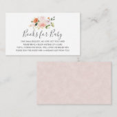Roze Floral Book Request Baby shower insert card Informatiekaartje (Voorkant / Achterkant)