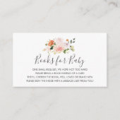 Roze Floral Book Request Baby shower insert card Informatiekaartje (Voorkant)