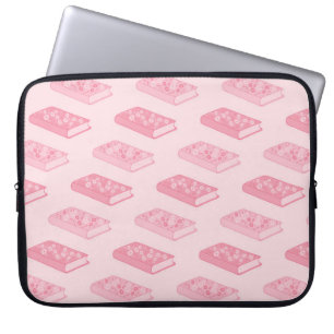 Roze Floral Books Laptop Sleeve