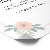 Roze floral border bruiloft welkomstbord / poster (Hoek)