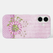 Roze Floral Border Case-Mate iPhone Case (Achterkant (horizontaal))