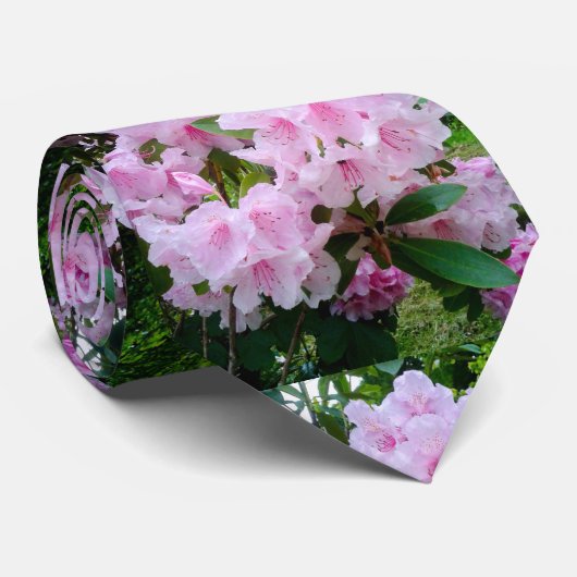 Roze Floral Botanisch Mannen Stropdas (Opgerold)