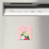 Roze Floral Bouquest Happy Moederdag Magneet (Insitu (Vaatwasser))