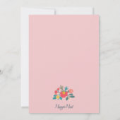 Roze Floral Bouquet Baby shower Kaart (Achterkant)