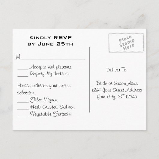 Roze Floral Bouquet Wedding RSVP Uitnodiging Briefkaart (Achterkant)