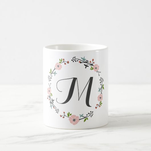 Roze Floral Branch Wreath | Monogram Mok (Center)