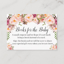 Roze floral Breng een baby shower blikverpakking v Plaatskaartje