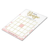 Roze Floral Bridal Bingo Notitieblok (Schuin)
