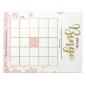 Roze Floral Bridal Bingo Notitieblok (Voorkant)