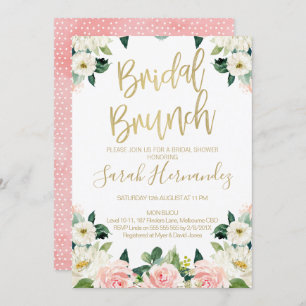 Roze Floral Bridal Brunch Bridal Shower Kaart