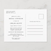 Roze Floral Bridal Luncheon Invitation Briefkaart (Achterkant)