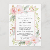 Roze Floral Bridal Luncheon Invitation Briefkaart (Voorkant)
