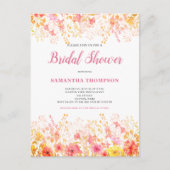 Roze Floral Bridal Shower Briefkaart (Voorkant)