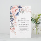 Roze Floral Bridal Shower Briefpapier (Staand voorkant)