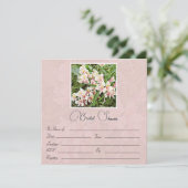 Roze Floral Bridal Shower Feestdagenkaart (Staand voorkant)