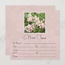 Roze Floral Bridal Shower Feestdagenkaart