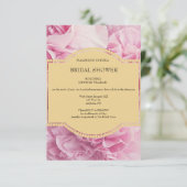 Roze Floral Bridal Shower Invitations Kaart (Staand voorkant)