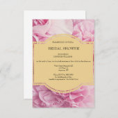 Roze Floral Bridal Shower Invitations Kaart (Voorkant / Achterkant)