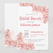 Roze Floral Bridal Shower Kaart (Voorkant / Achterkant)