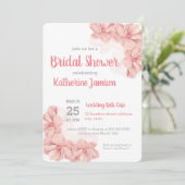 Roze Floral Bridal Shower Kaart (Staand voorkant)