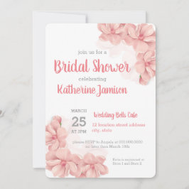 Roze Floral Bridal Shower Kaart