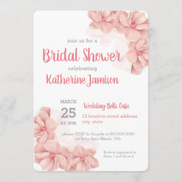 Roze Floral Bridal Shower Kaart