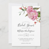 Roze Floral Bridal Shower Kaart (Voorkant)