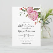 Roze Floral Bridal Shower Kaart (Staand voorkant)