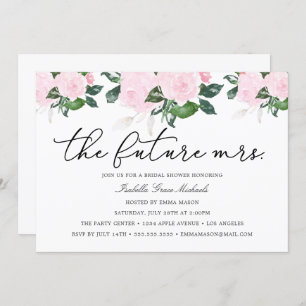 Roze Floral Bridal Shower Kaart