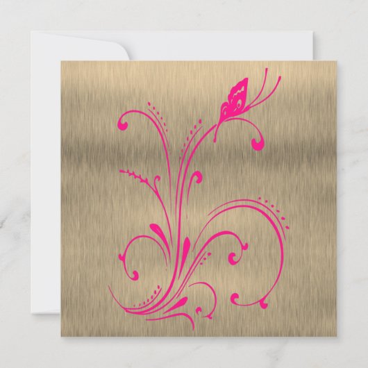 Roze Floral Bridal Shower Kaart (Achterkant)