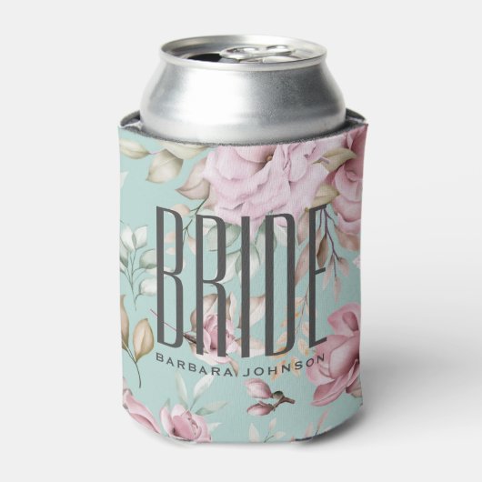 Roze Floral Bride Blikjeskoeler (Blikje Voorkant)