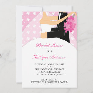 Roze Floral Bride Bridal Shower Kaart
