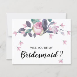 Roze Floral Bridesmaid Voorstel Kaart