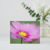 Roze Floral Briefkaart (Staand voorkant)