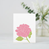 roze Floral Briefkaart (Staand voorkant)