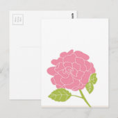 roze Floral Briefkaart (Voorkant / Achterkant)