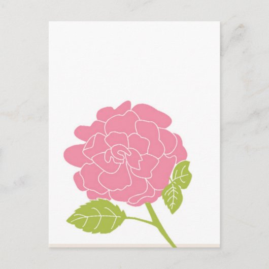 roze Floral Briefkaart (Voorkant)