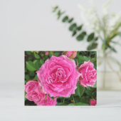 Roze Floral Briefkaart (Staand voorkant)