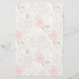 roze Floral Briefpapier