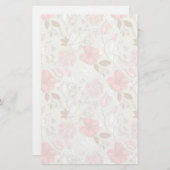  roze Floral Briefpapier (Voorkant / Achterkant)
