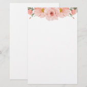 Roze Floral Briefpapier (Voorkant / Achterkant)