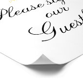 roze floral bruiloft guestbook poster (Hoek)