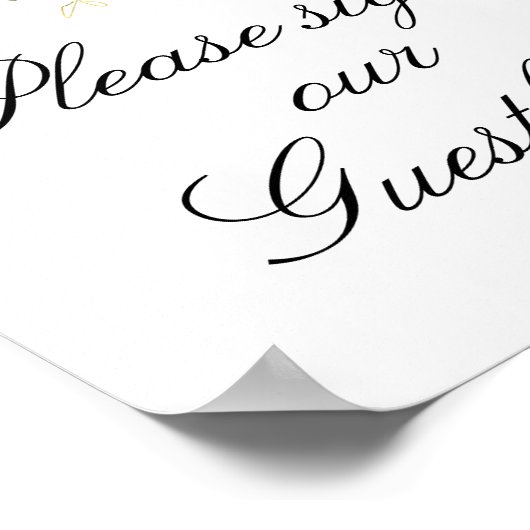 roze floral bruiloft guestbook poster (Hoek)