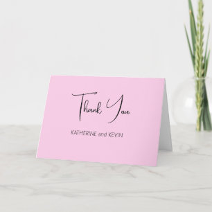 Roze Floral bruiloft Hartelijk dank Bedankkaart