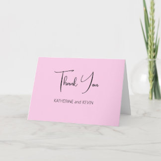 Roze Floral bruiloft Hartelijk dank Bedankkaart