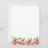 Roze Floral bruiloft Welkomstbord Kaart (Achterkant)