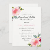 Roze Floral Brunch en brabbel Vrijgezellenfeest Kaart (Voorkant / Achterkant)