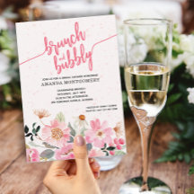 Roze Floral Brunch en Bubble Vrijgezellenfeest