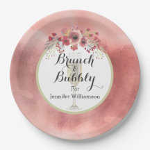 Roze Floral Brunch en Bubble Wedding Shower